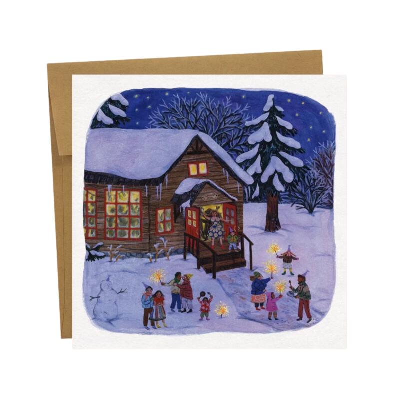 Phoebe Wahl  New Year at the Grange Greeting Card