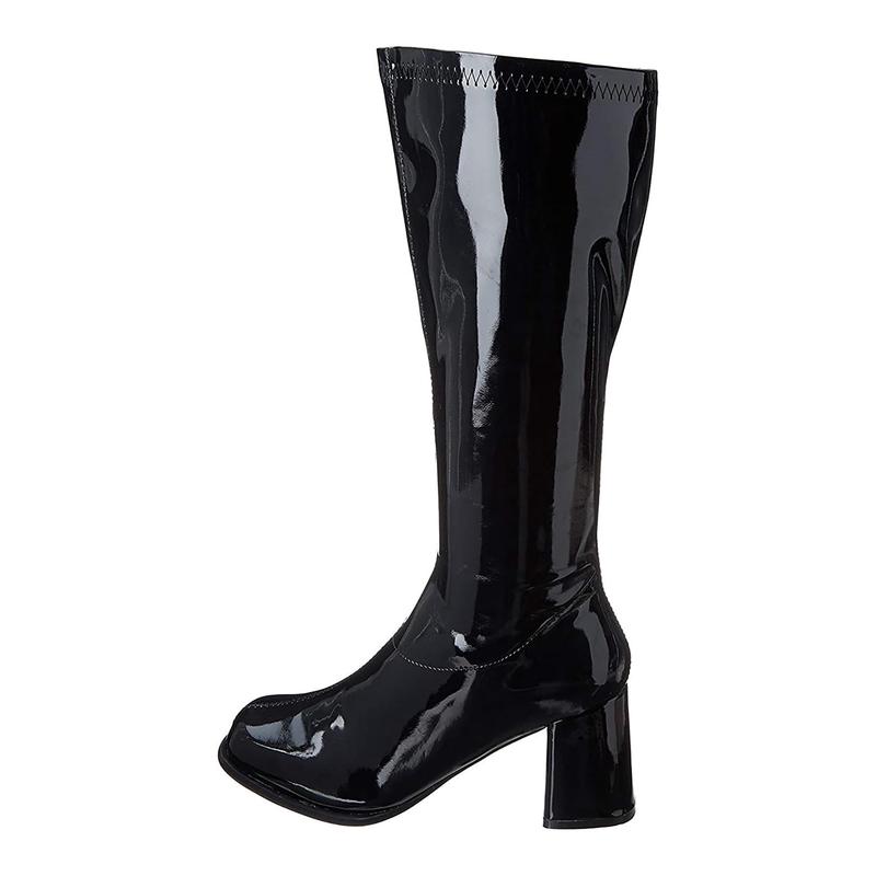 3\" Gogo Boots Black with Zipper