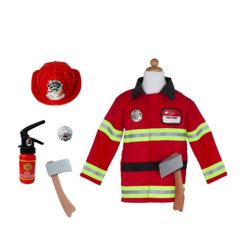 Fireman Coat with Helmet & Accessory Set (5 pcs)
