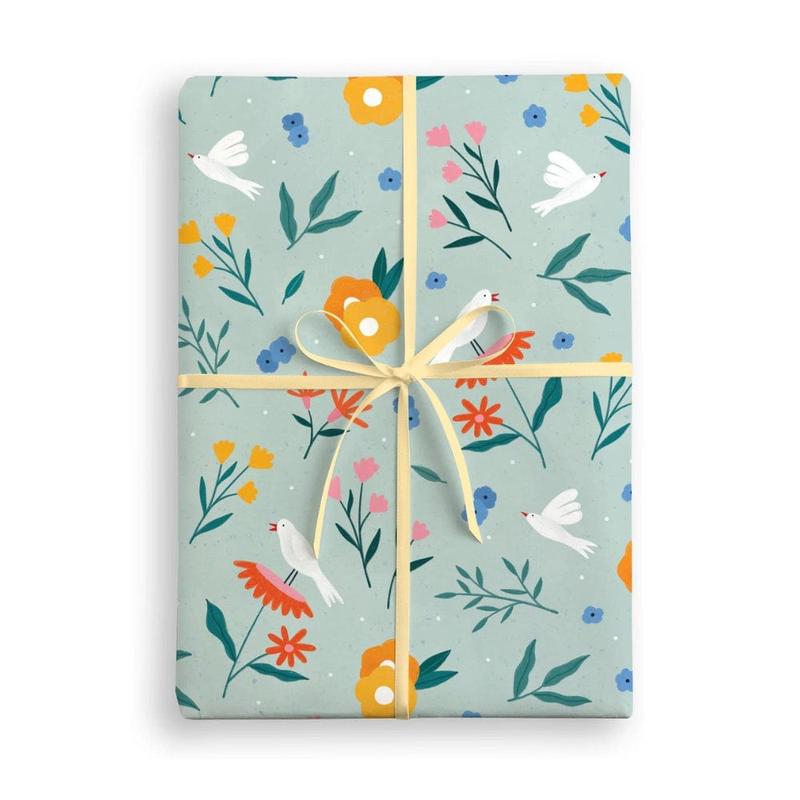 Birds and Flowers Flat Wrap