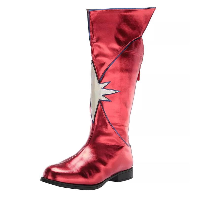 1.5\" Heel Women\'s Knee High Superhero Boot Red
