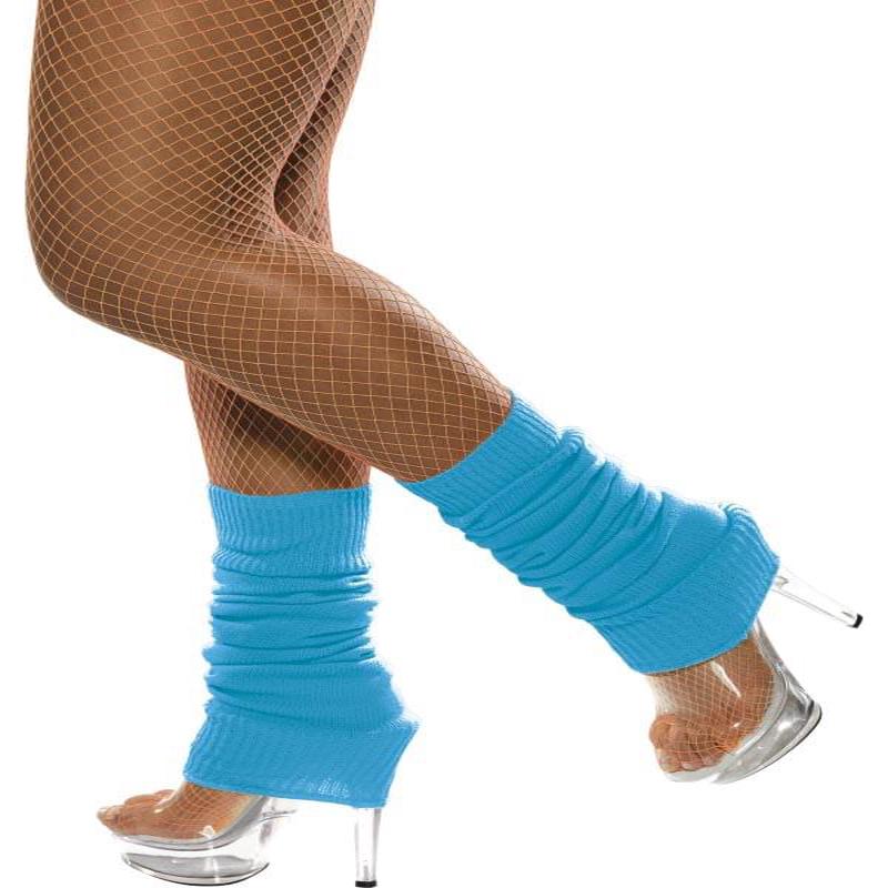 80\'s Woman\'s Costume Legwarmers Neon Blue