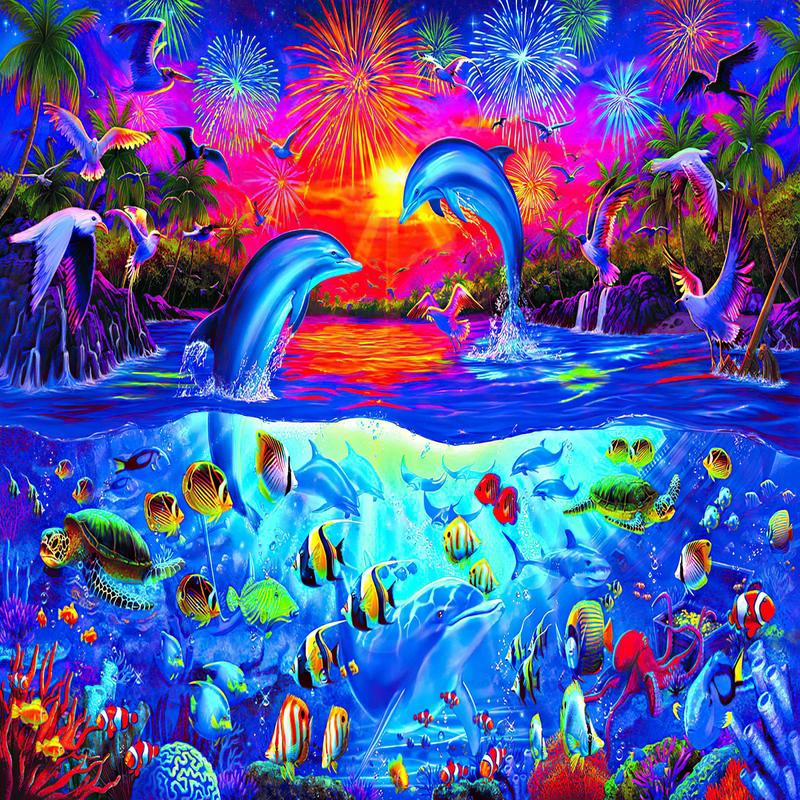 A Dolphin\'s Paradise Ocean Puzzle For Adults And Kids | 1000 Piece Jigsaw Puzzle