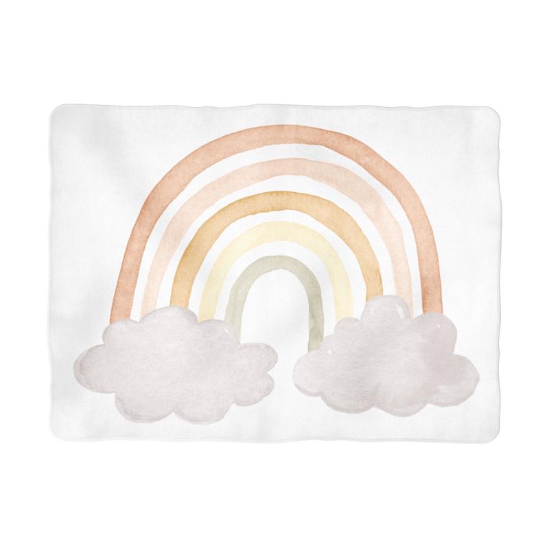 Sugar + Maple Neutral Rainbow Milestone Background Blanket