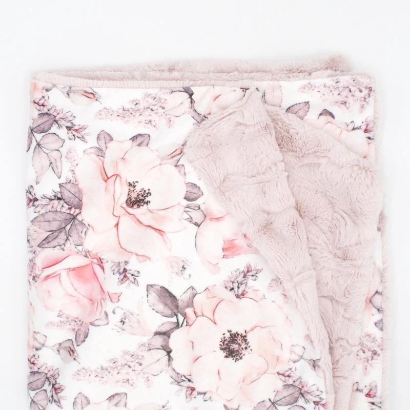 Sugar + Maple Wallpaper Floral Minky Blanket