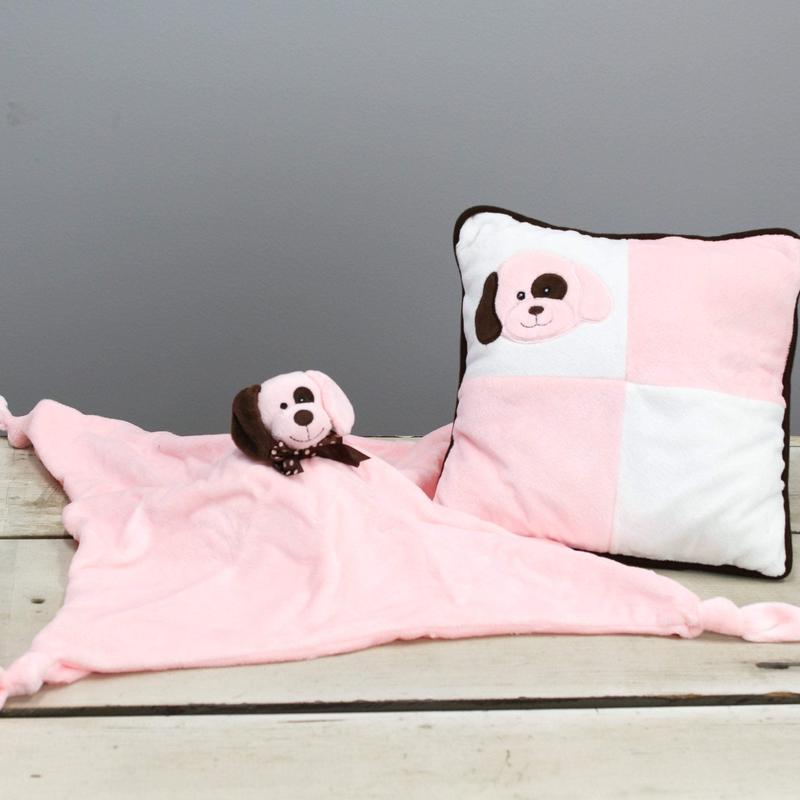 \"Jean\" the 20in Pink Puppy Pillow and Cuddle Blanket Set by KidKraft
